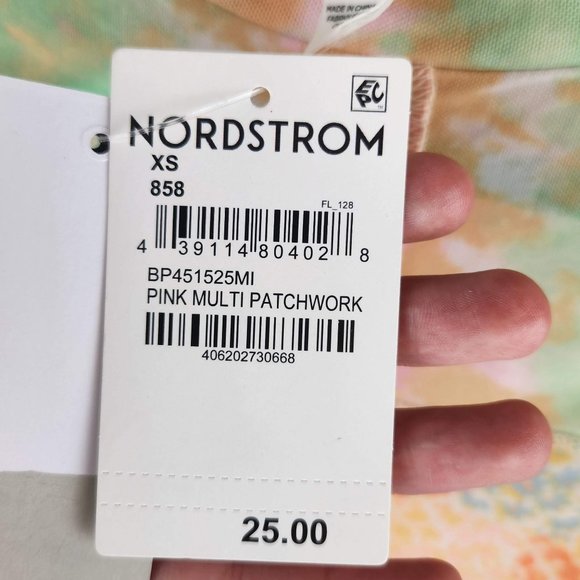 NWT BP Patchwork Sheer Mesh Top Lettuce Edge XS - Picture 7 of 8